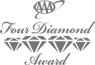 The image shows a logo for the "AAA Four Diamond Award" with stylized text and four diamond shapes.